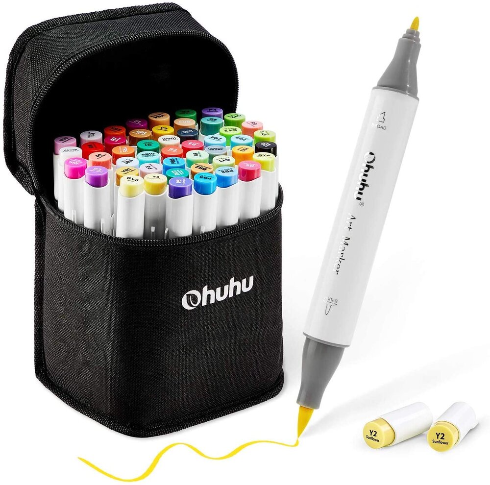 Ohuhu Pastel Color 168 Set Illustration Marker Brush Tip With 1