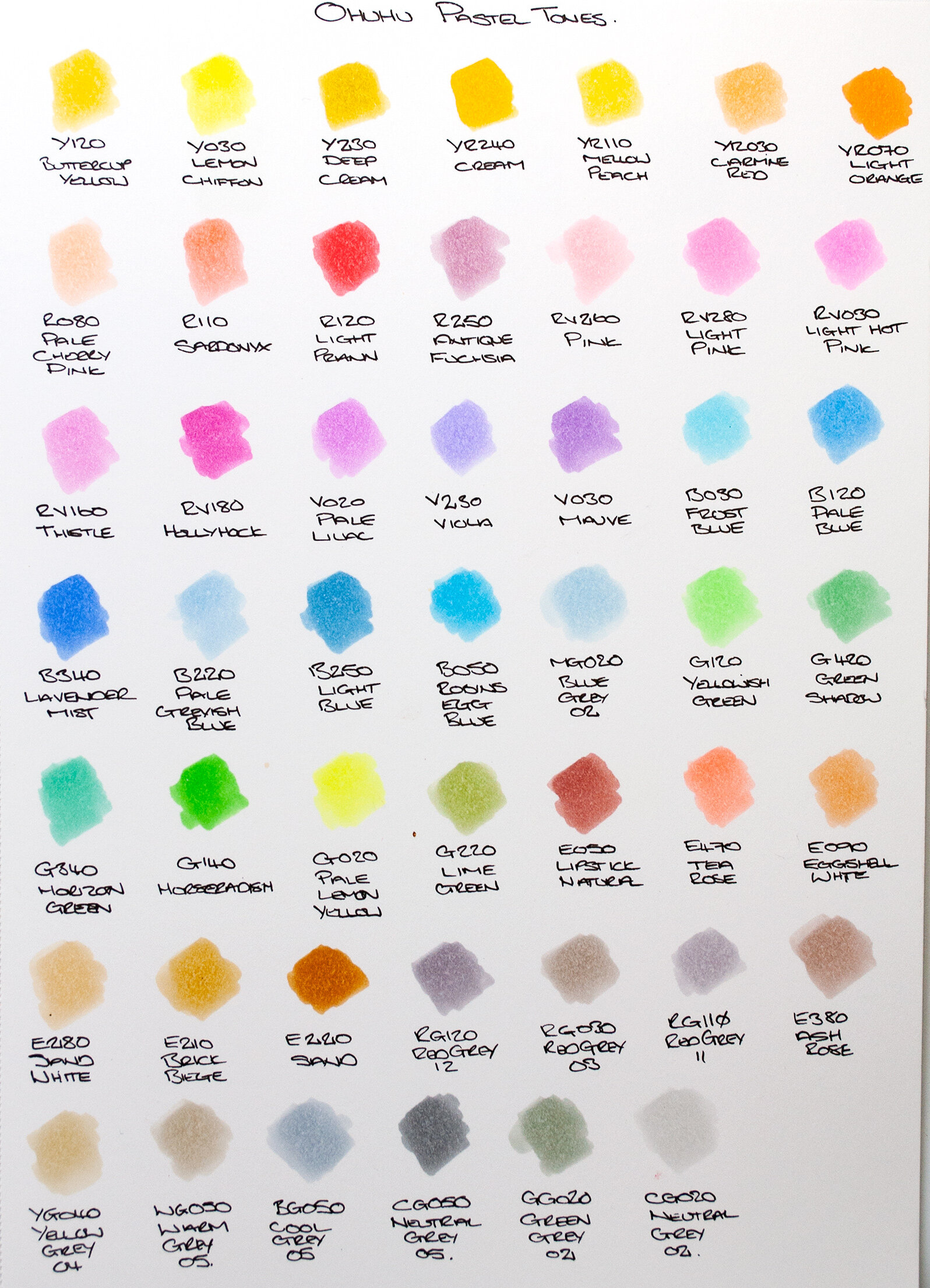 Swatch with me the 120 set of OHUHU HONOLULU alcohol markers 