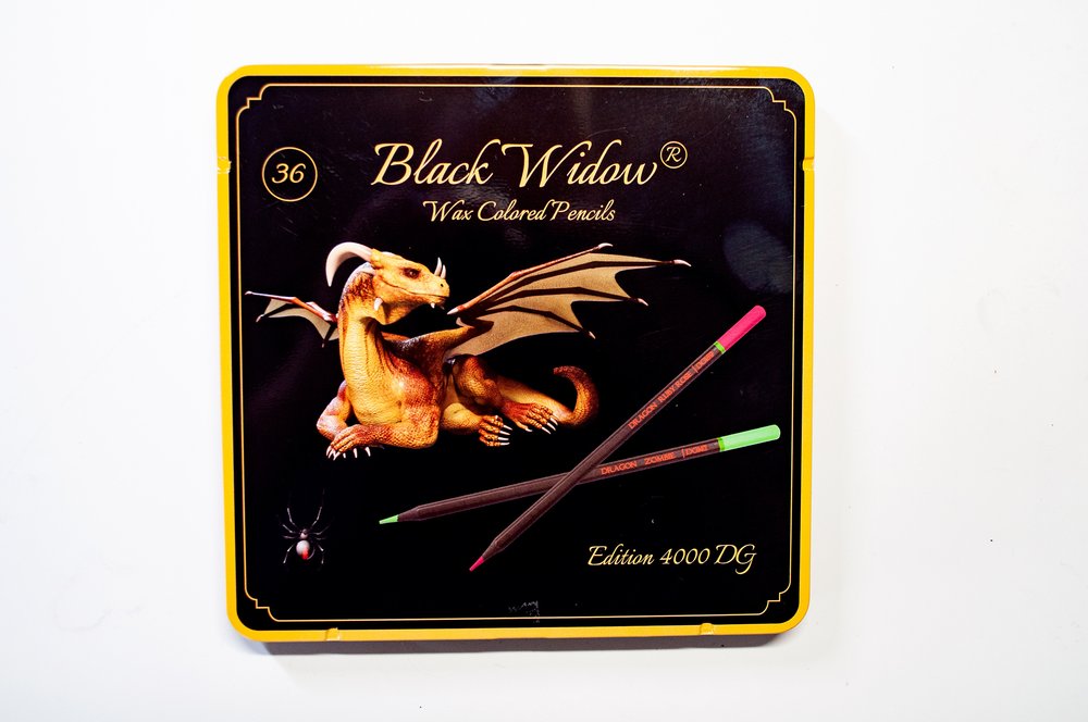 180 Black Widow Colored Pencils Pre-made Original Swatch Chart in