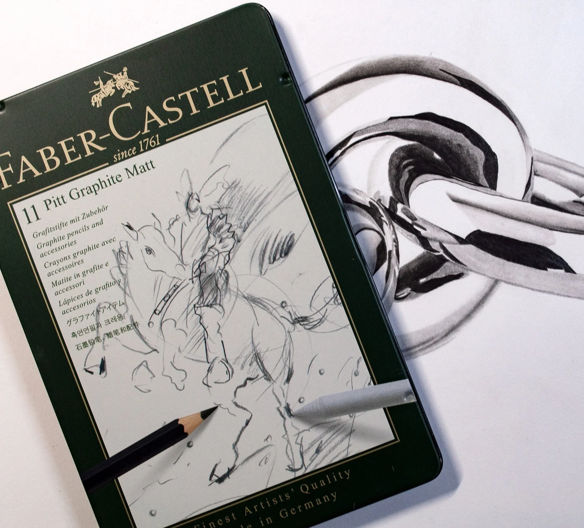Faber Castell Pitt Graphite Matt Pencils Artwork | Metallic Artwork With Matt Graphite Pencils