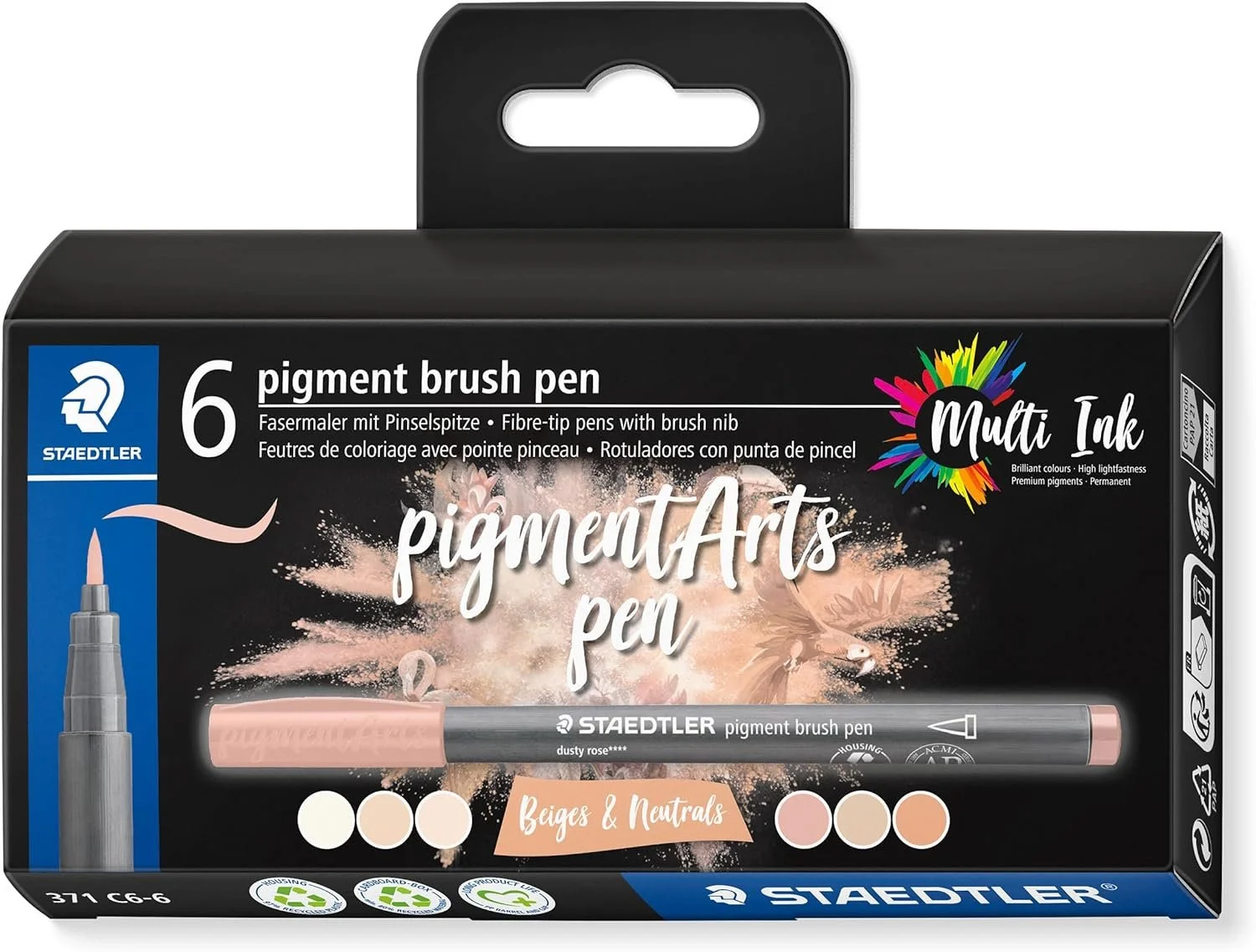 Beige and Neutrals 6 Set of Staedtler Pigment Art Pens