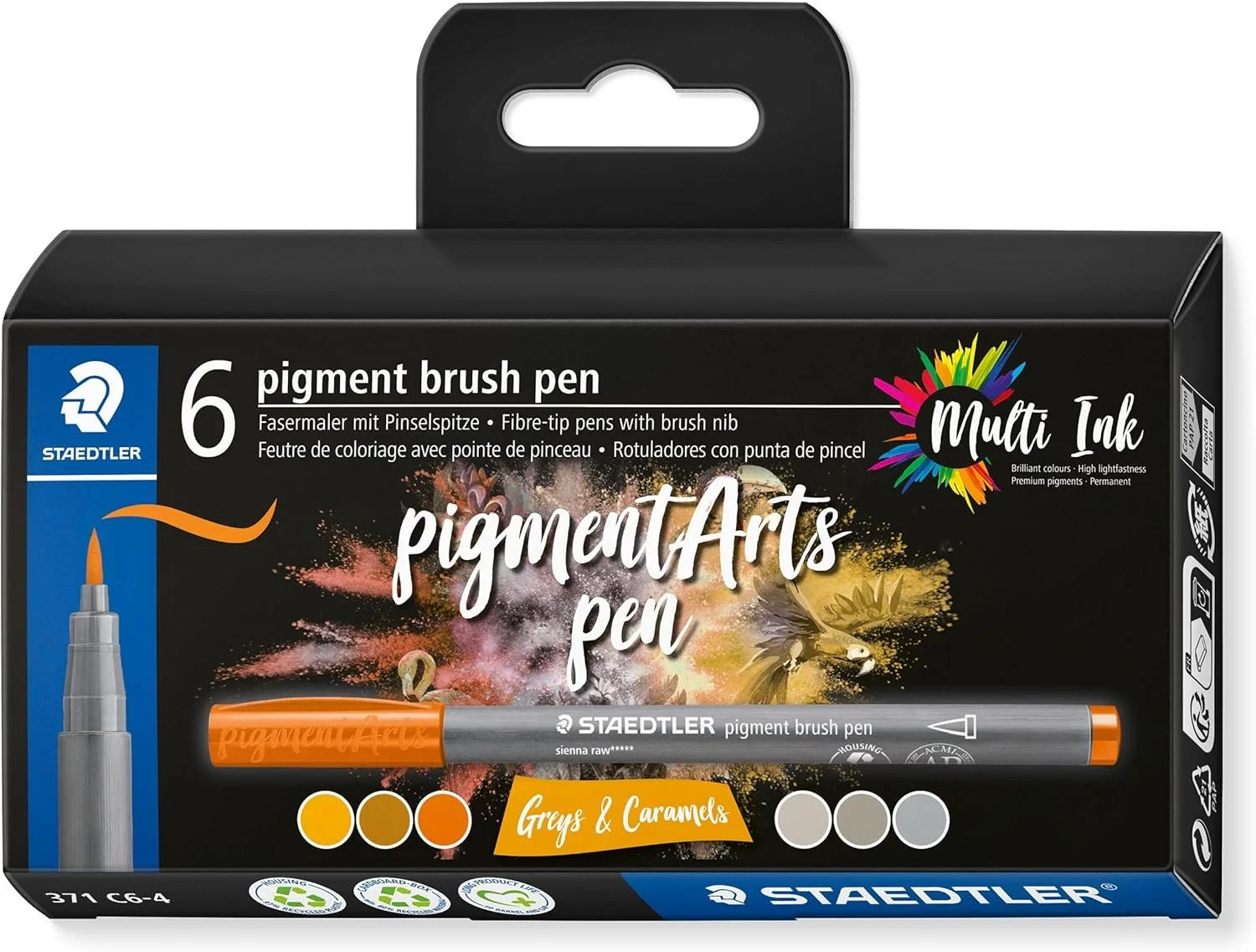 Greys and Caramels 6 Set of Staedtler Pigment Art Pens