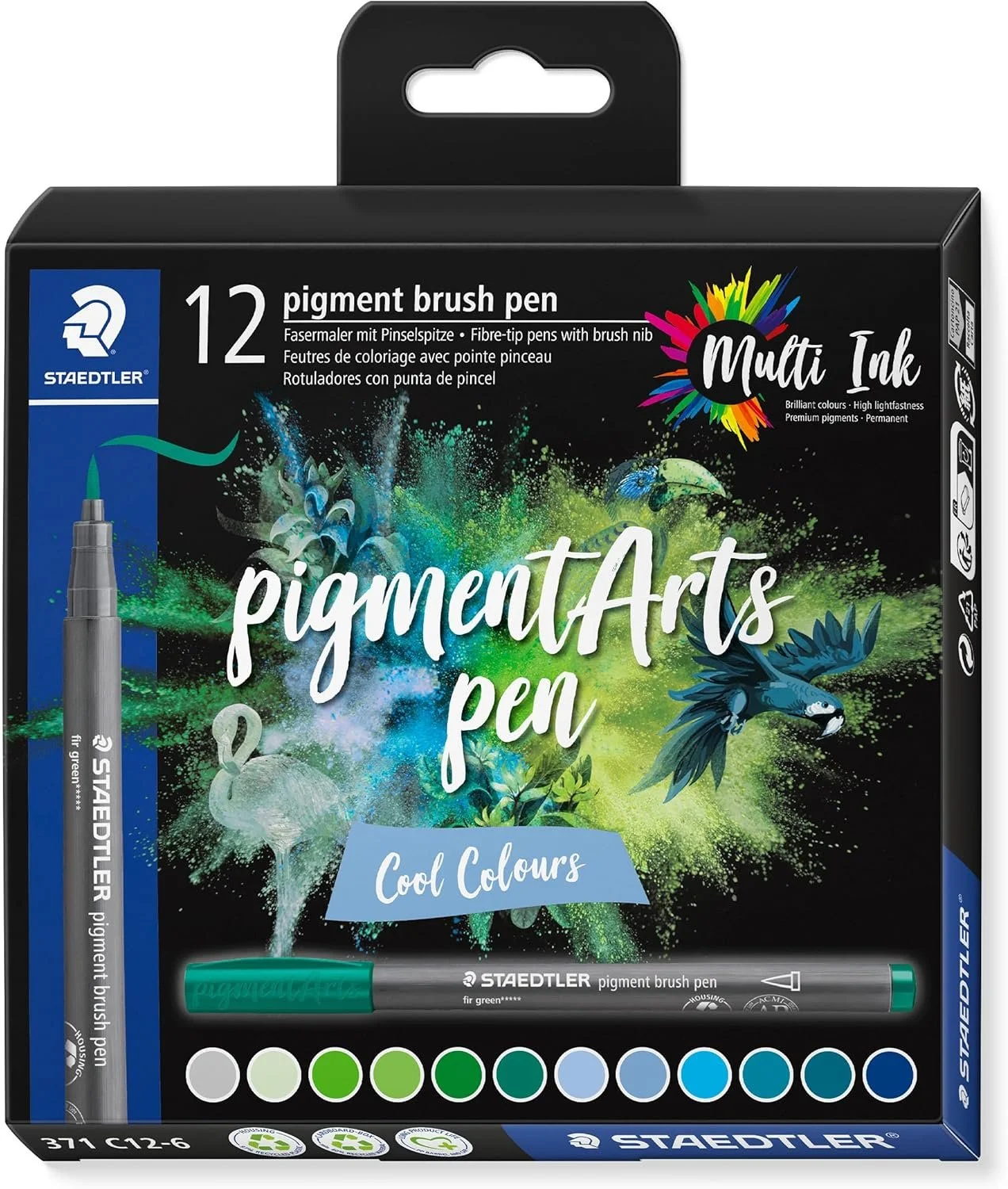 Cool Colors 12 Set of Staedtler Pigment Art Pens