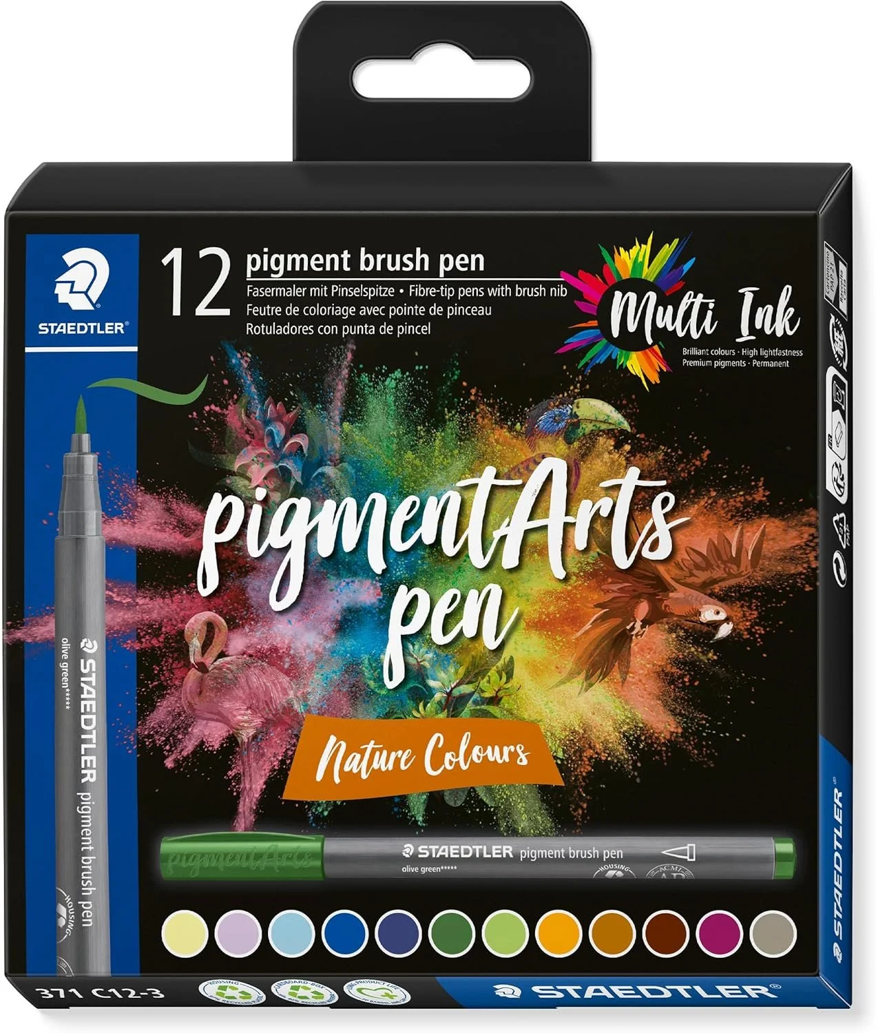 Nature Colors 12 Set of Staedtler Pigment Art Pens