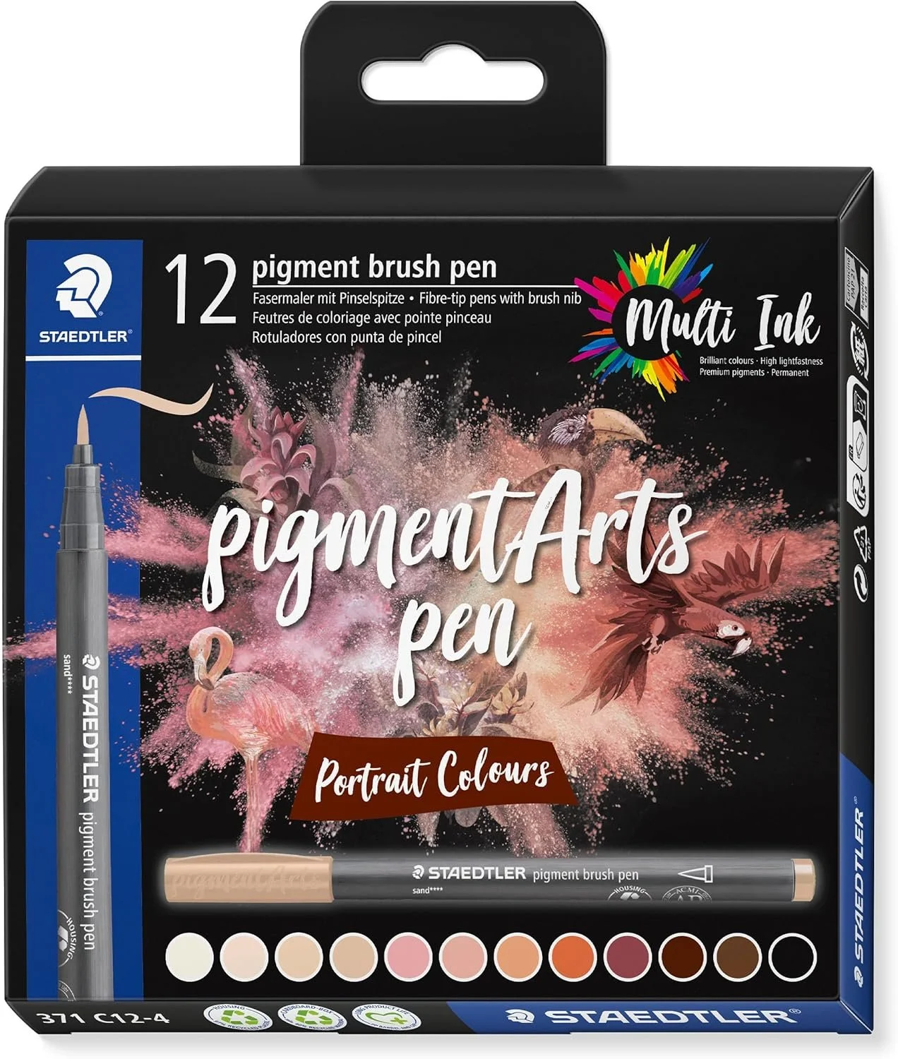 Portrait Colors 12 Set of Staedtler Pigment Art Pens