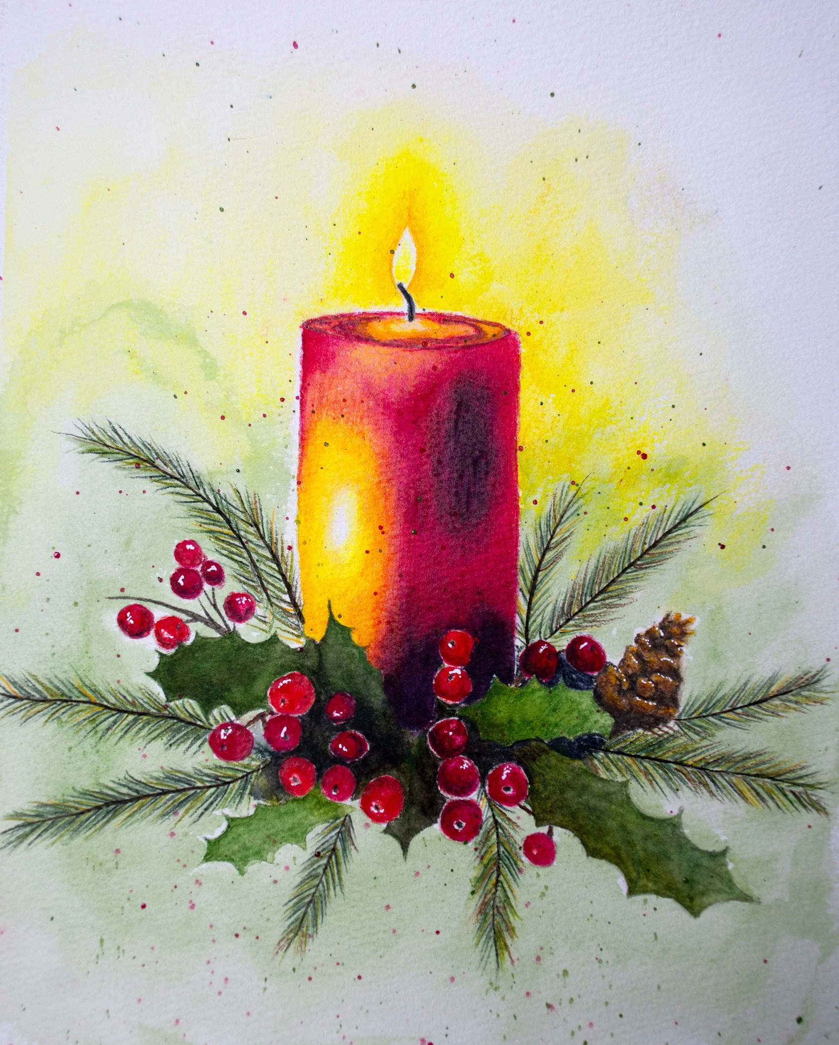 Christmas Holbein Artists Watercolor Pencil Artwork 