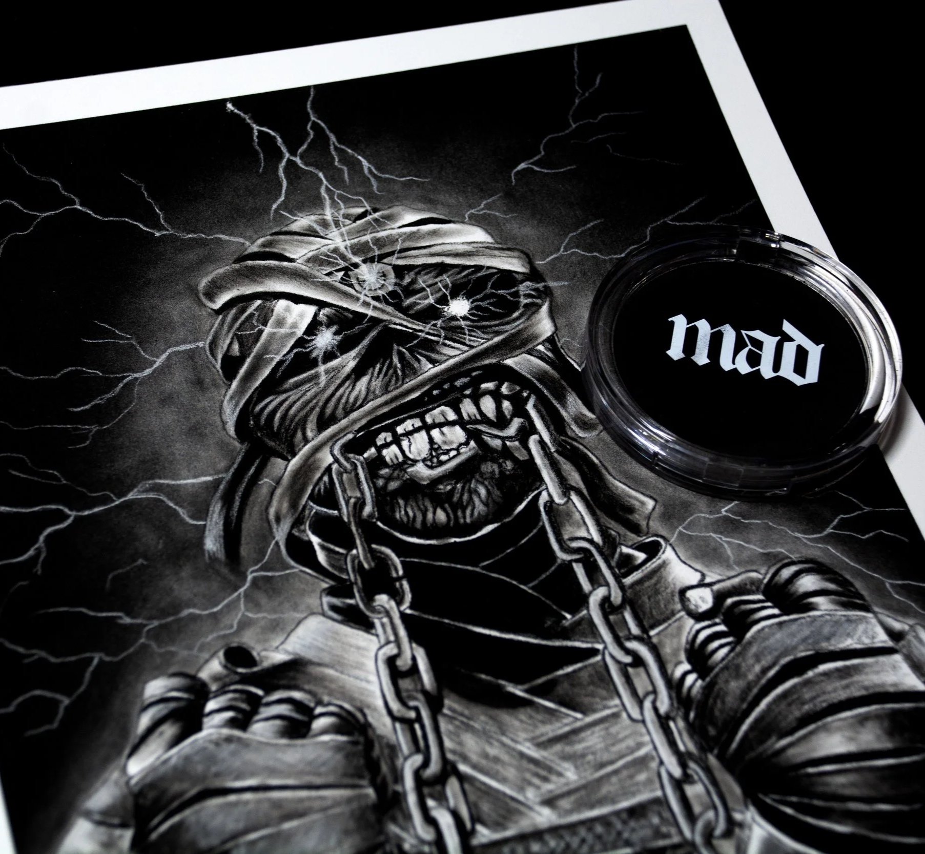 Mad Charcoal Art Demonstration Eddie Iron Maiden 