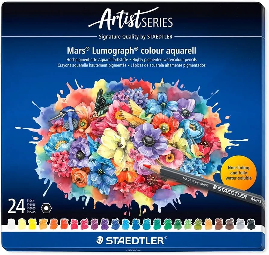 24 Set Staedtler Mars Lumograph Colour Aquarell
