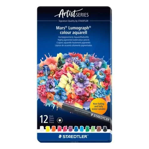 12 Set Staedtler Mars Lumograph Colour Aquarell