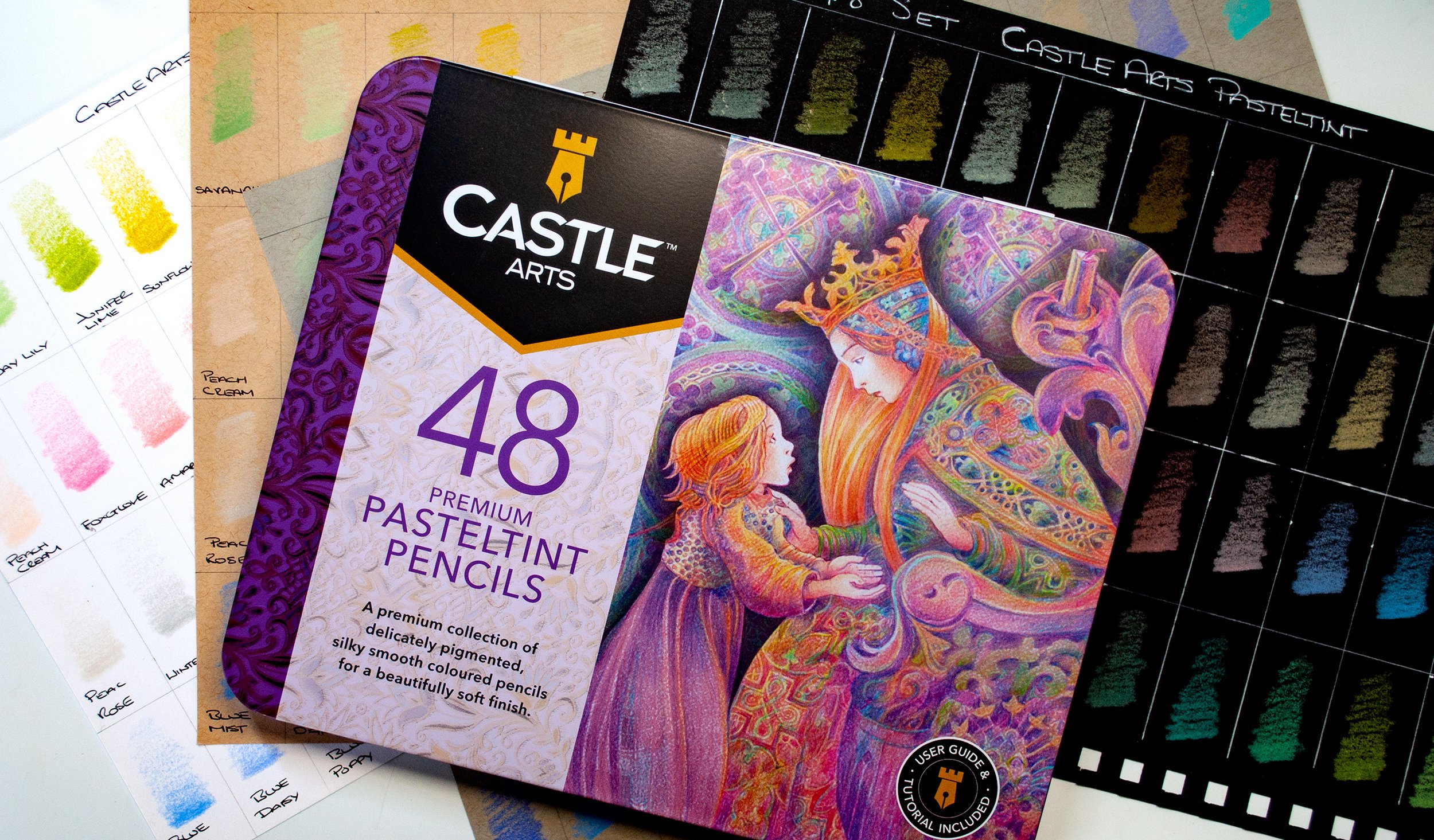 Castle Art Supplies Gold Standard 72 Colored Pencils Tin Set