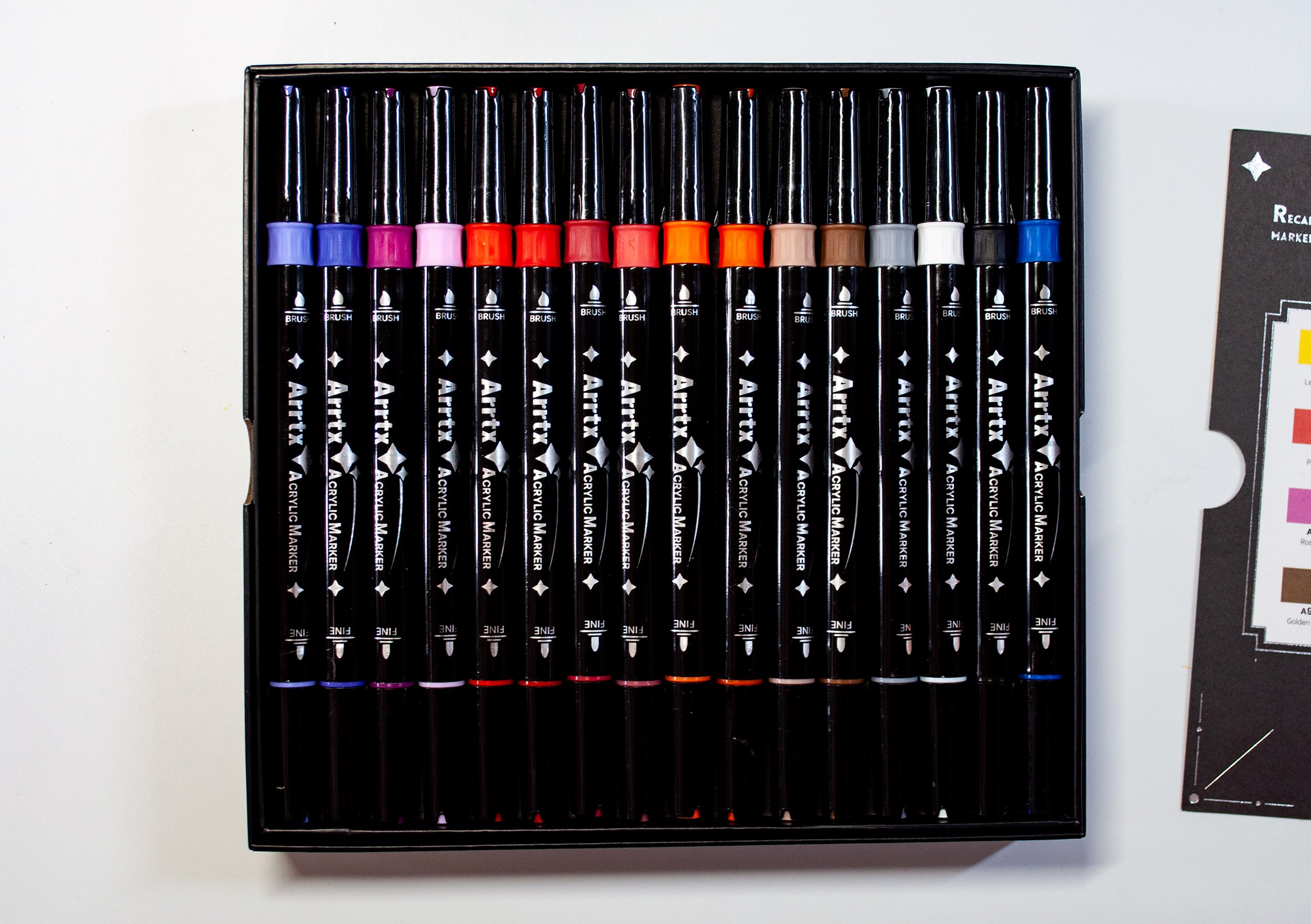 Betem 24 Colors Acrylic Paint Markers Paint Pens, Dual Tip Pens