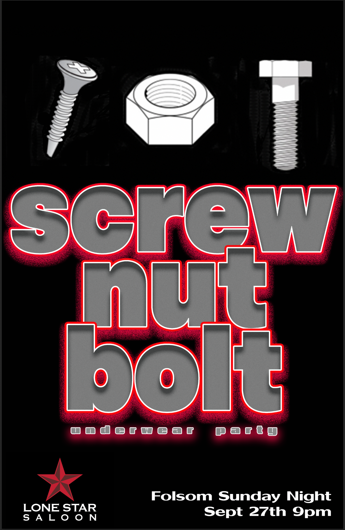 screw, nut, bolt