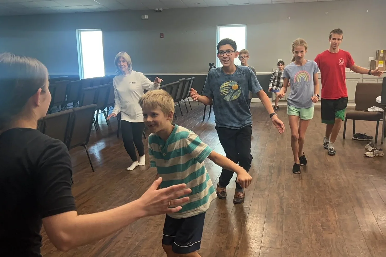 Abigail teaching Jr Shag Lesson at The Springs Church 5/1/ 2024