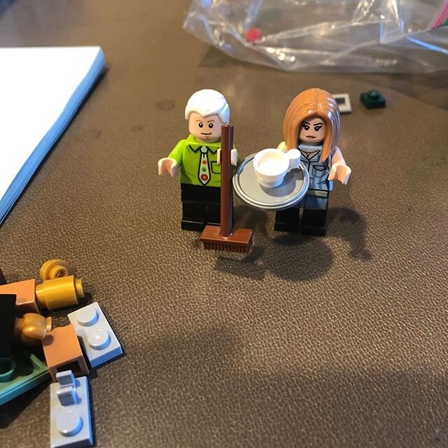 Rachael and Gunther finally together. . . at least for a shift. @nicolemarieunger @afriendsmusical @lego #friends #vegas #stayhome