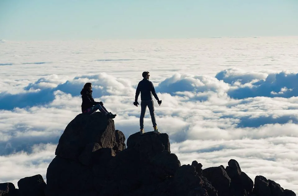 Shortly after sunrise, we were above cloud nine