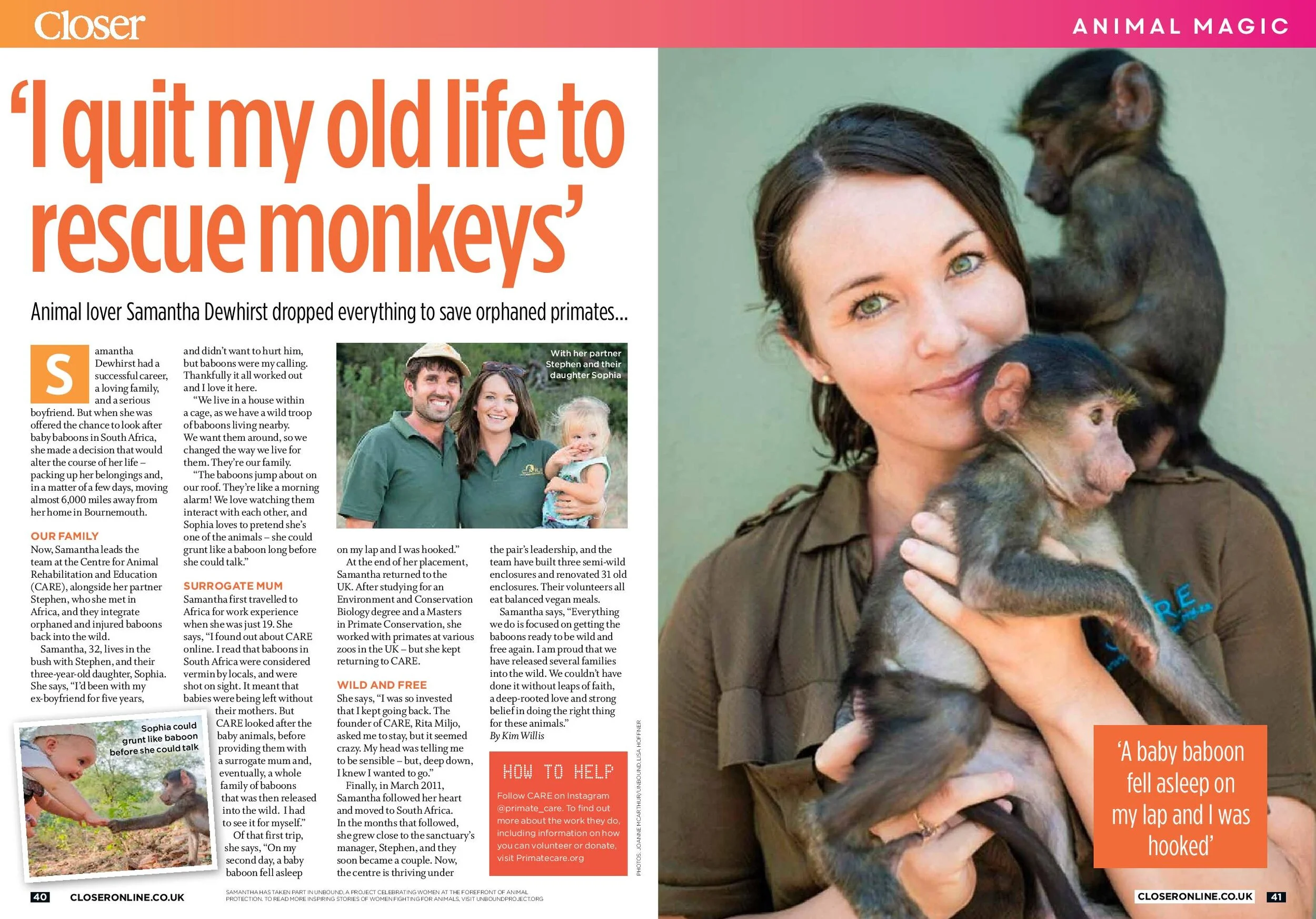Follow Sam and her monkeys on Instagram here. If you’re interested in volunteering, they’re always looking!
