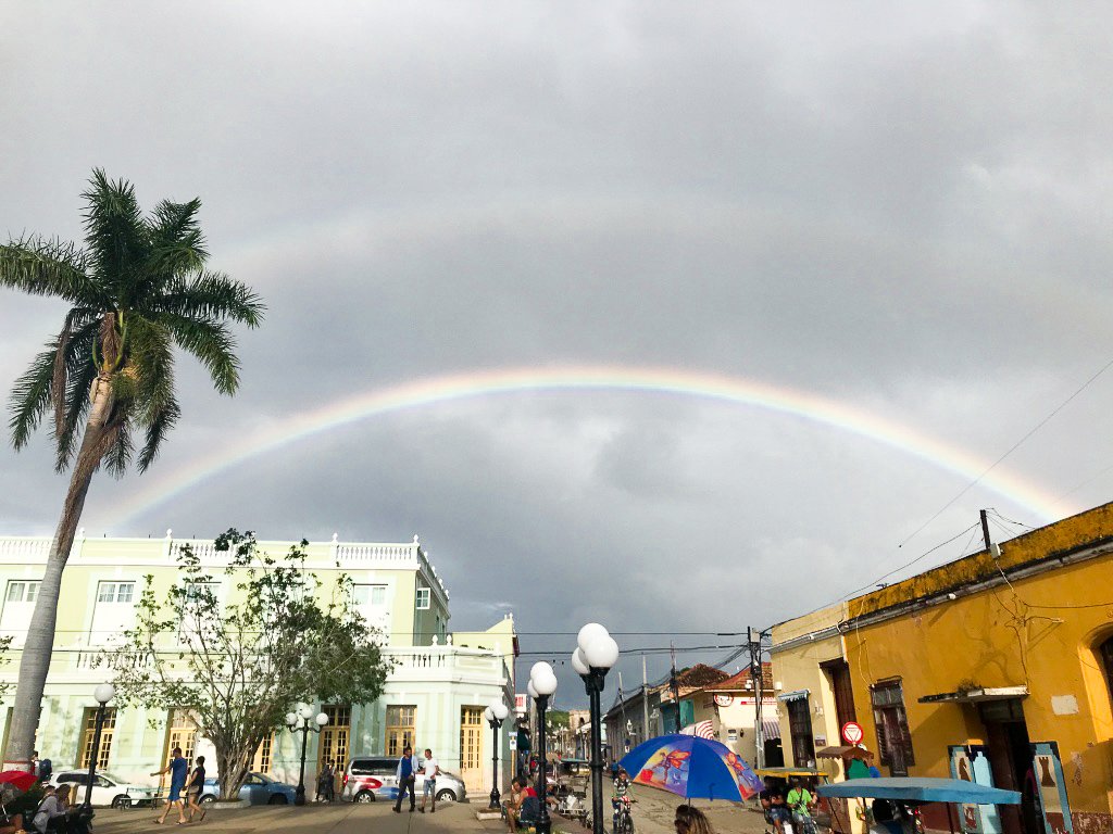 Beautiful double rainbow over Trinidad