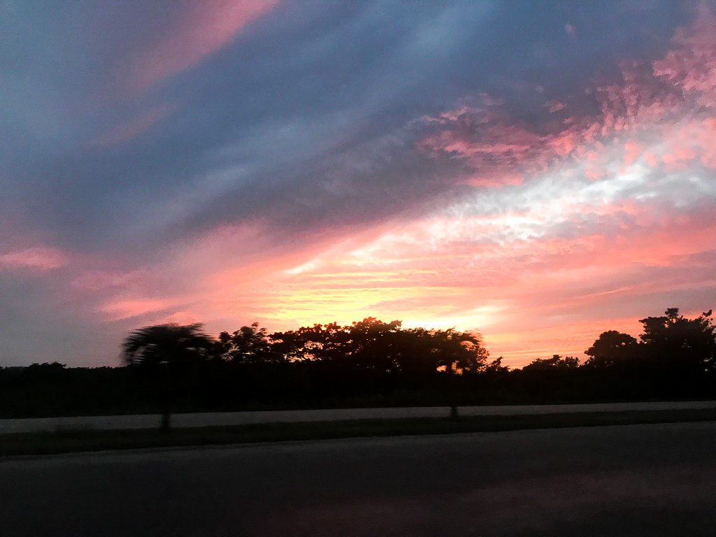 Amazing sunset we saw on our drive back to Havana