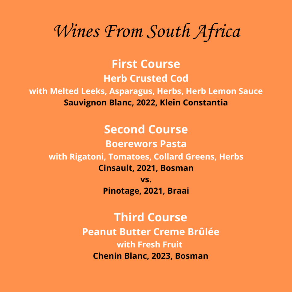Wine Dinner - South African Wines