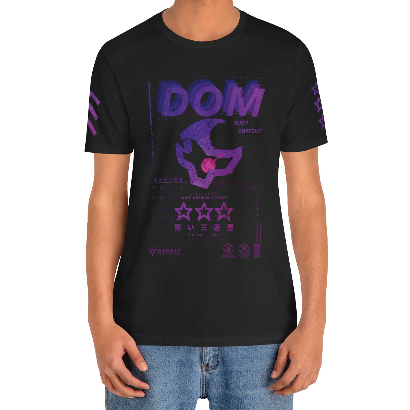 Dom Black Purple Typography Gundam shirt — Rideth_Mochi
