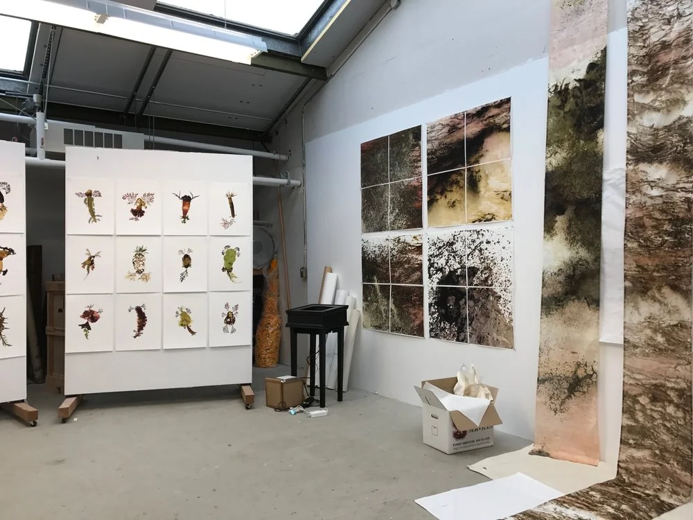 Gail's art studio at Wadsworth Hall, Stanford.