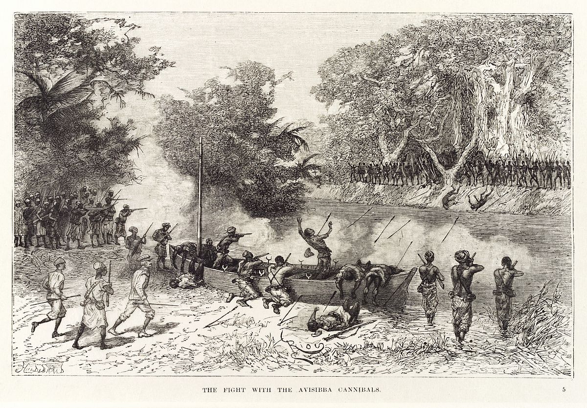 "The Fight With The Avissiba Cannibals" from Henry Morton Stanley's "In Darkest Africa" (1891)
