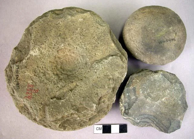 Neolithic hammerstones made of indurated shale, found in Nioro region, upper Senegal.