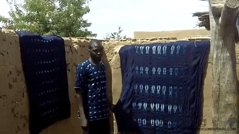 Above: indigo dye was used for centuries in textiles across West Africa, notably among the Tuareg nomads of the Sahara. This artisan is in Ivory Coast.