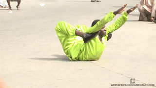 A contortionist performs at Calabar Carnival in Cross River State, Nigeria.