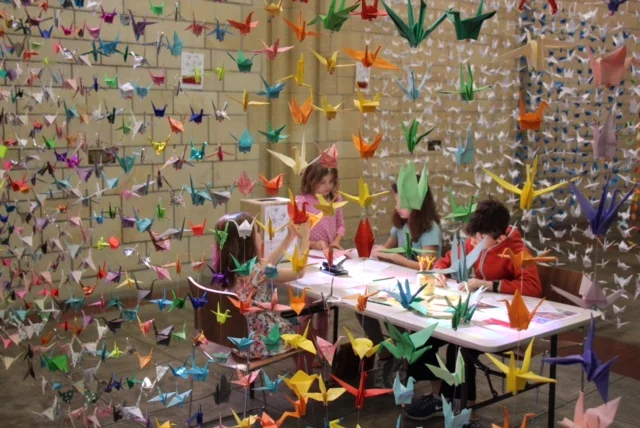 peace crane project installation