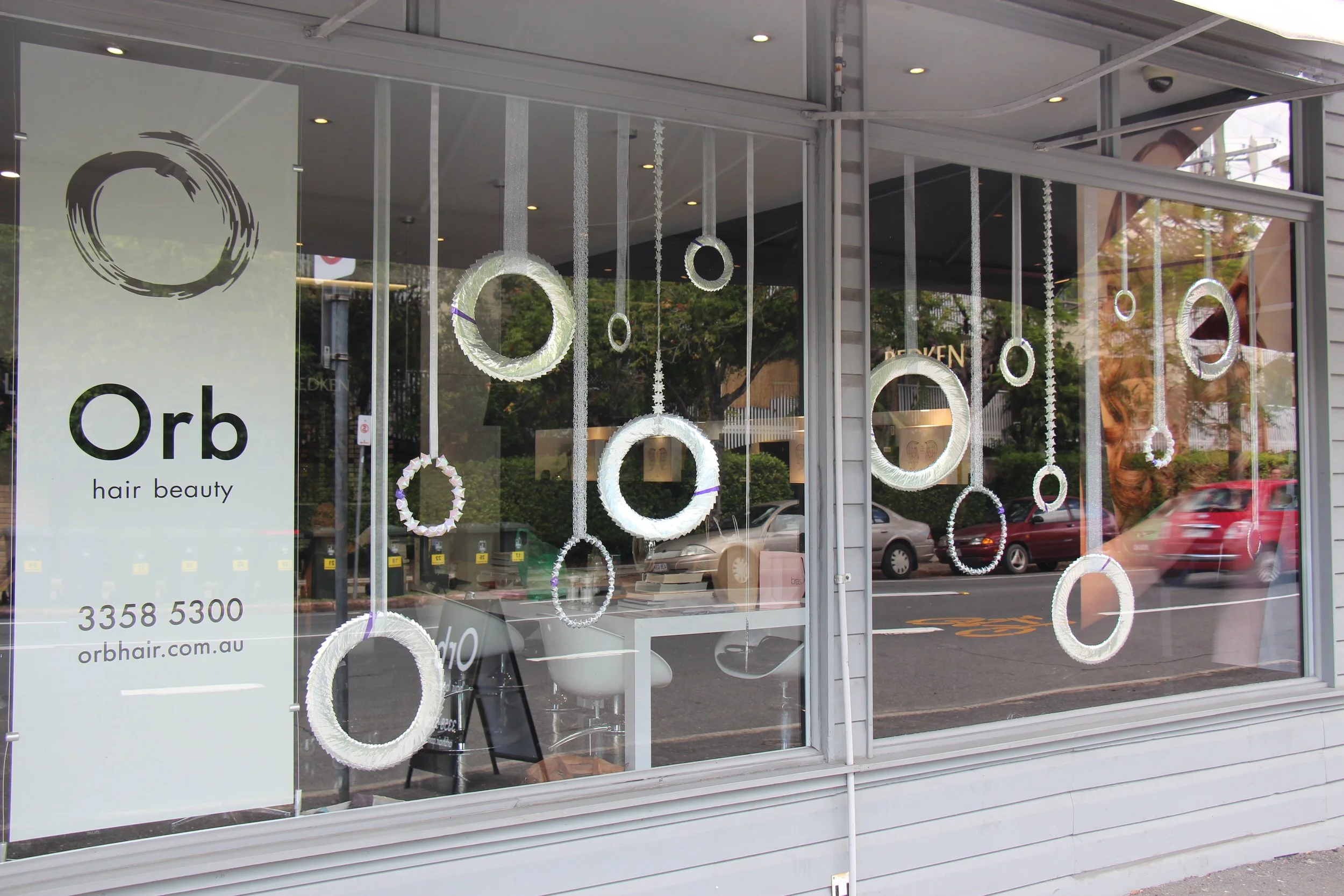 Stunning silver origami Christmas Orbs for Deb and the team at Orb Hair and Beauty New Farm
