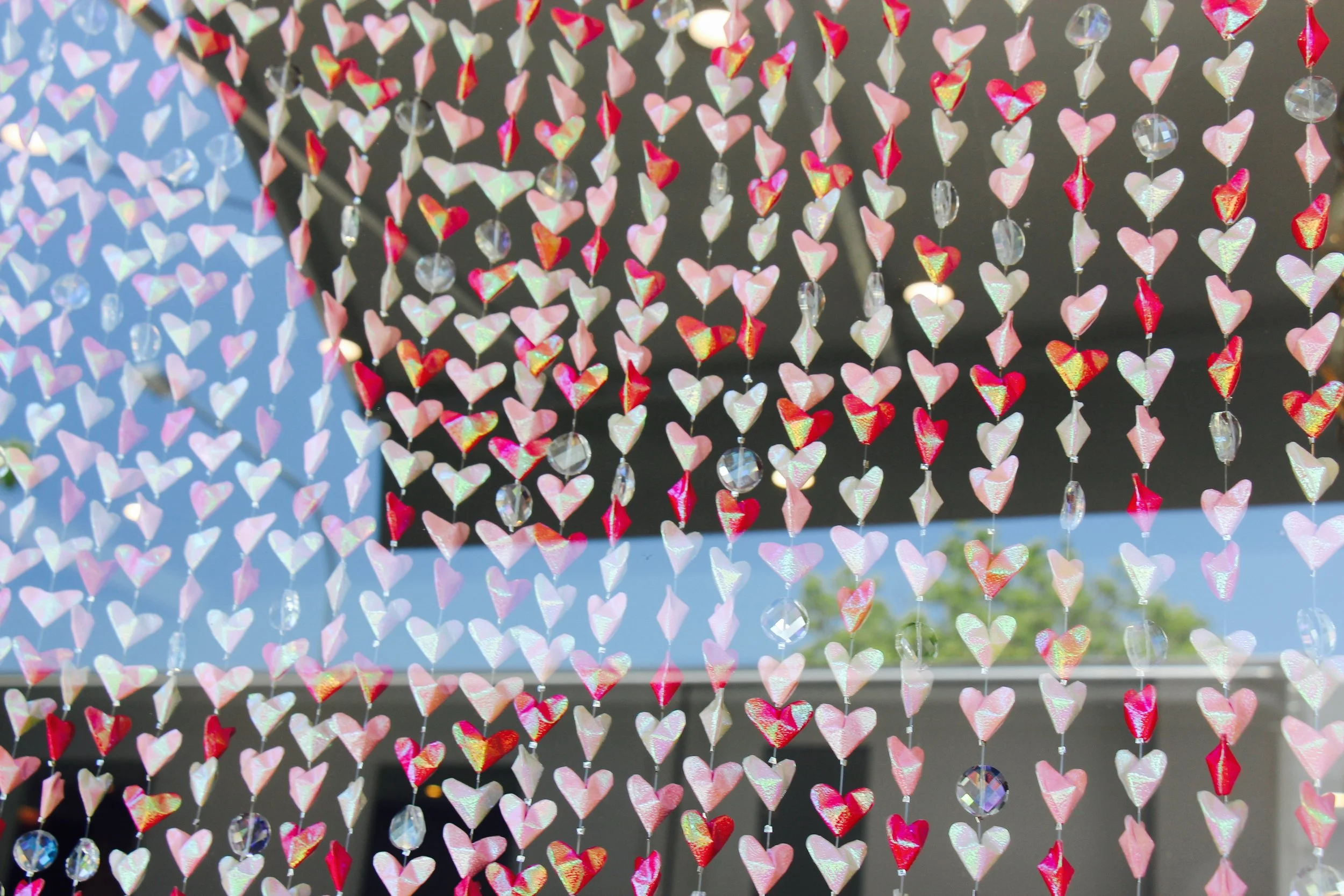 Origami and crystal bead detail.