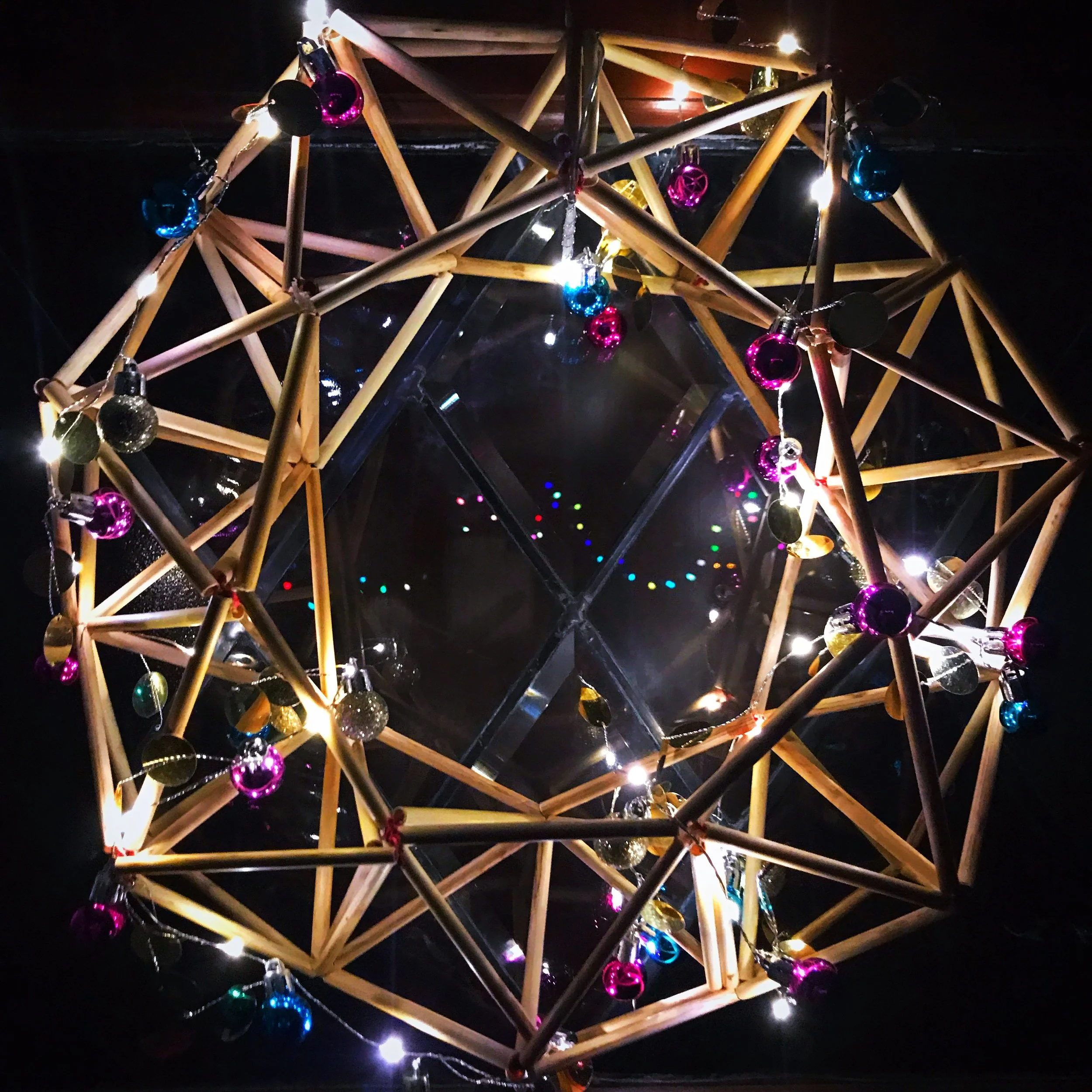 If you look carefully, you can even see the reflection of more of my Christmas lights in the centre (in the glass panels).