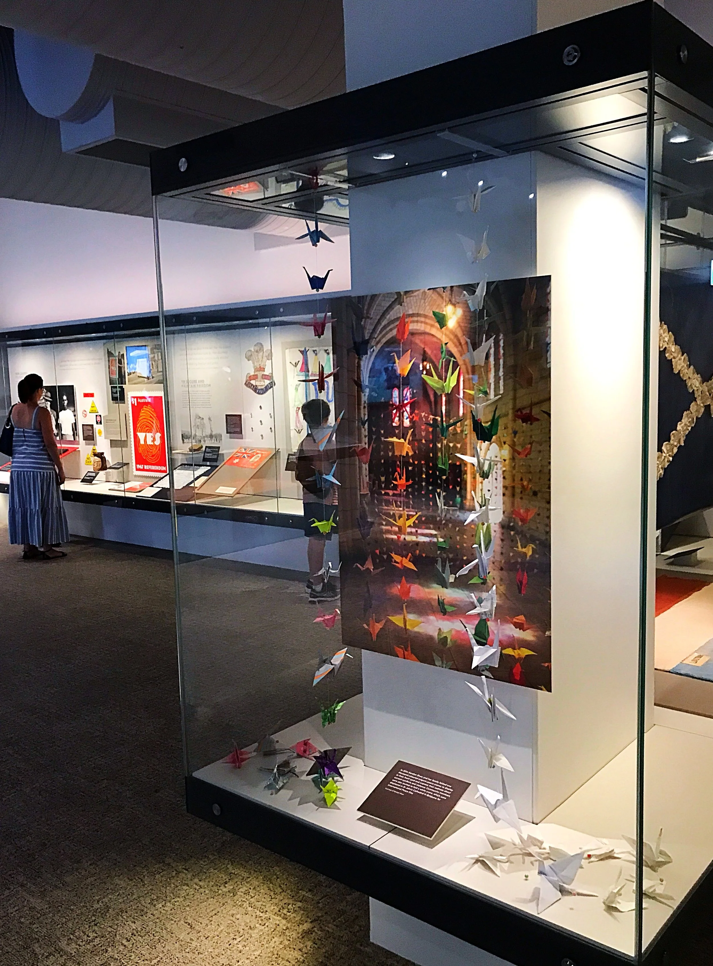 Peace Crane Project 2014 exhibit within the Anzac Legacy Gallery, Queensland Museum, Brisbane.