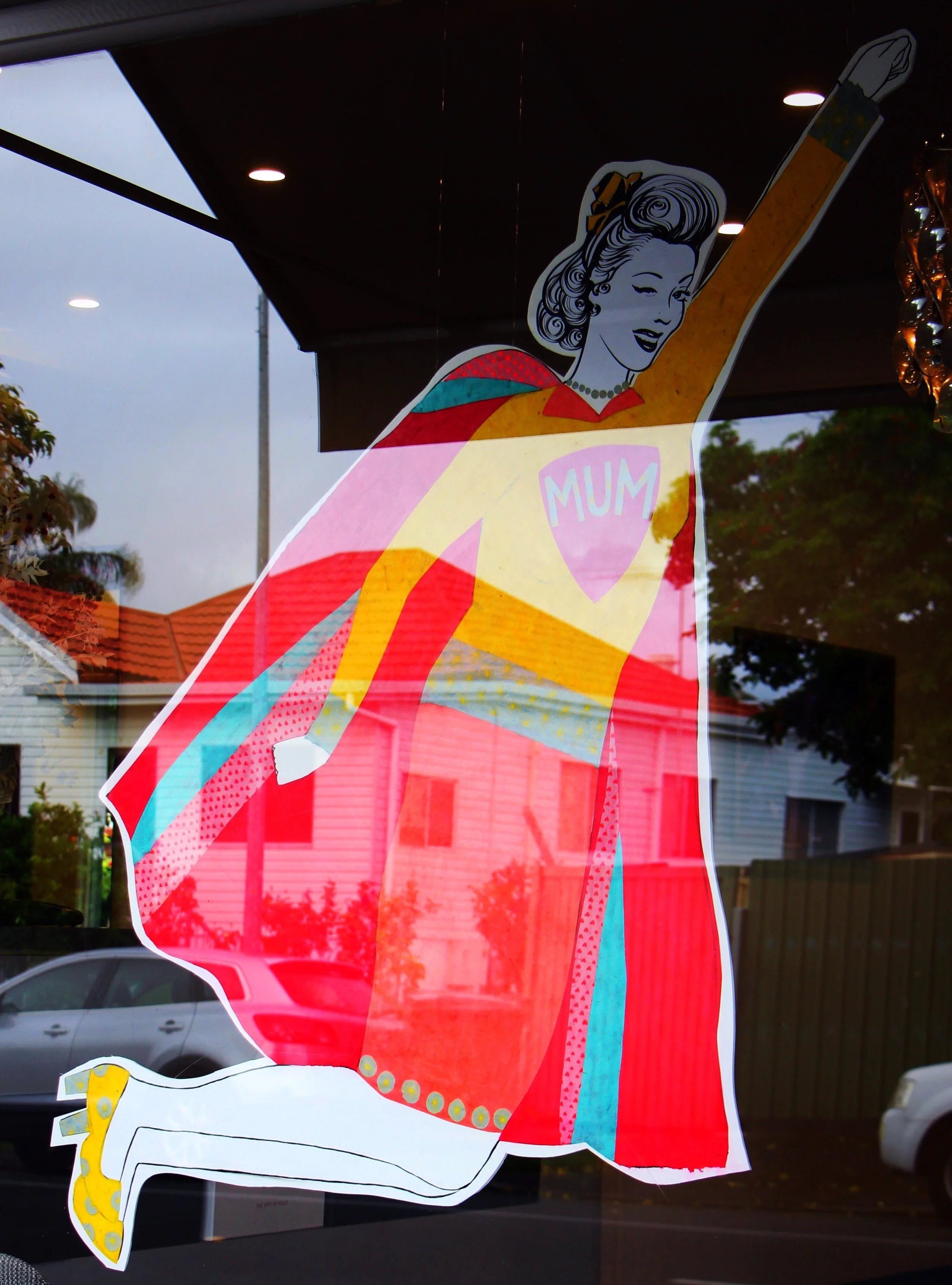 'Supermum' installation for Mother's Day 2019 for Orb Hair, New Farm