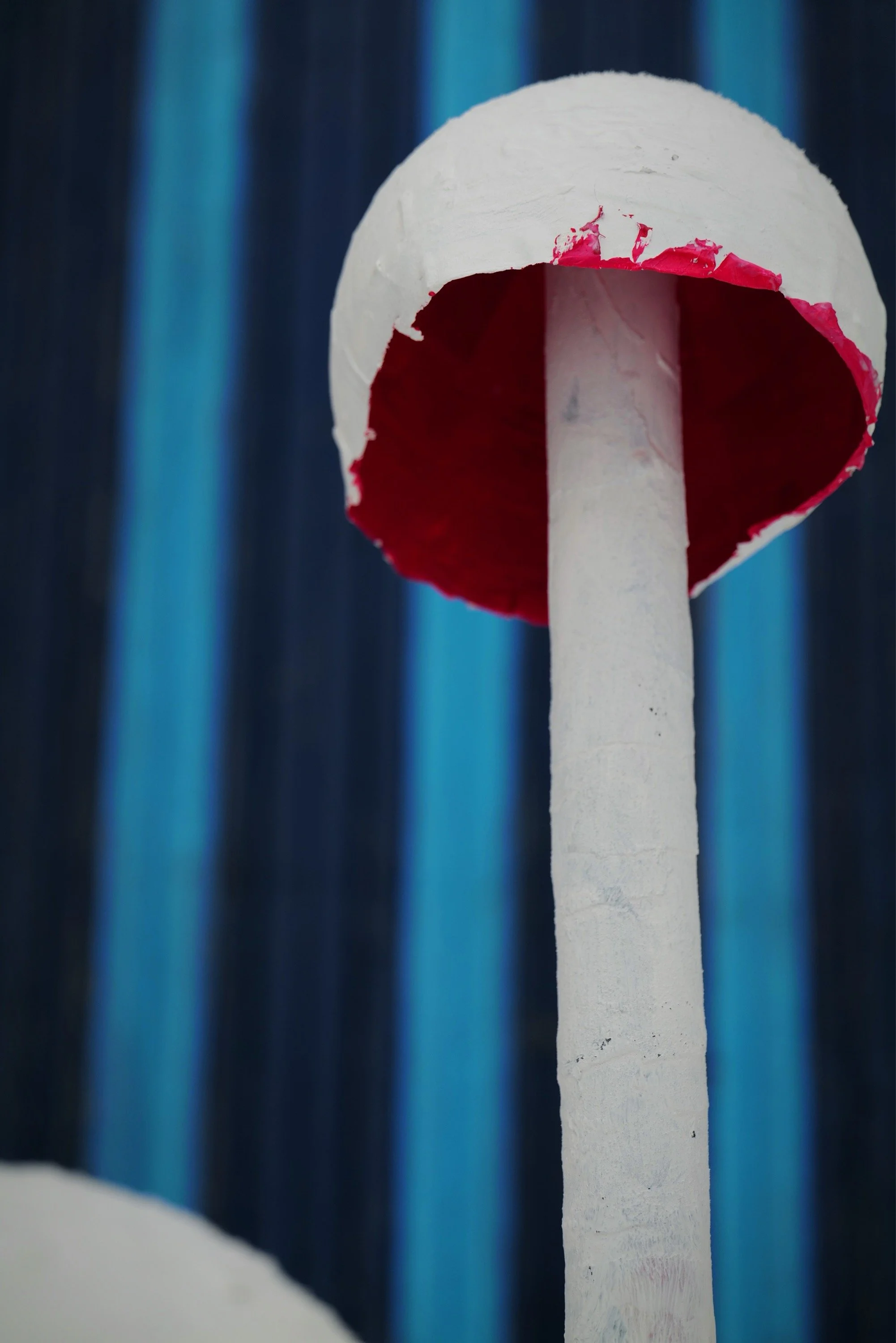 'Magic Mushrooms' sculptural installation (waxed cloth, wire, plaster & acrylics) Arteles Residency, Finland February 2024