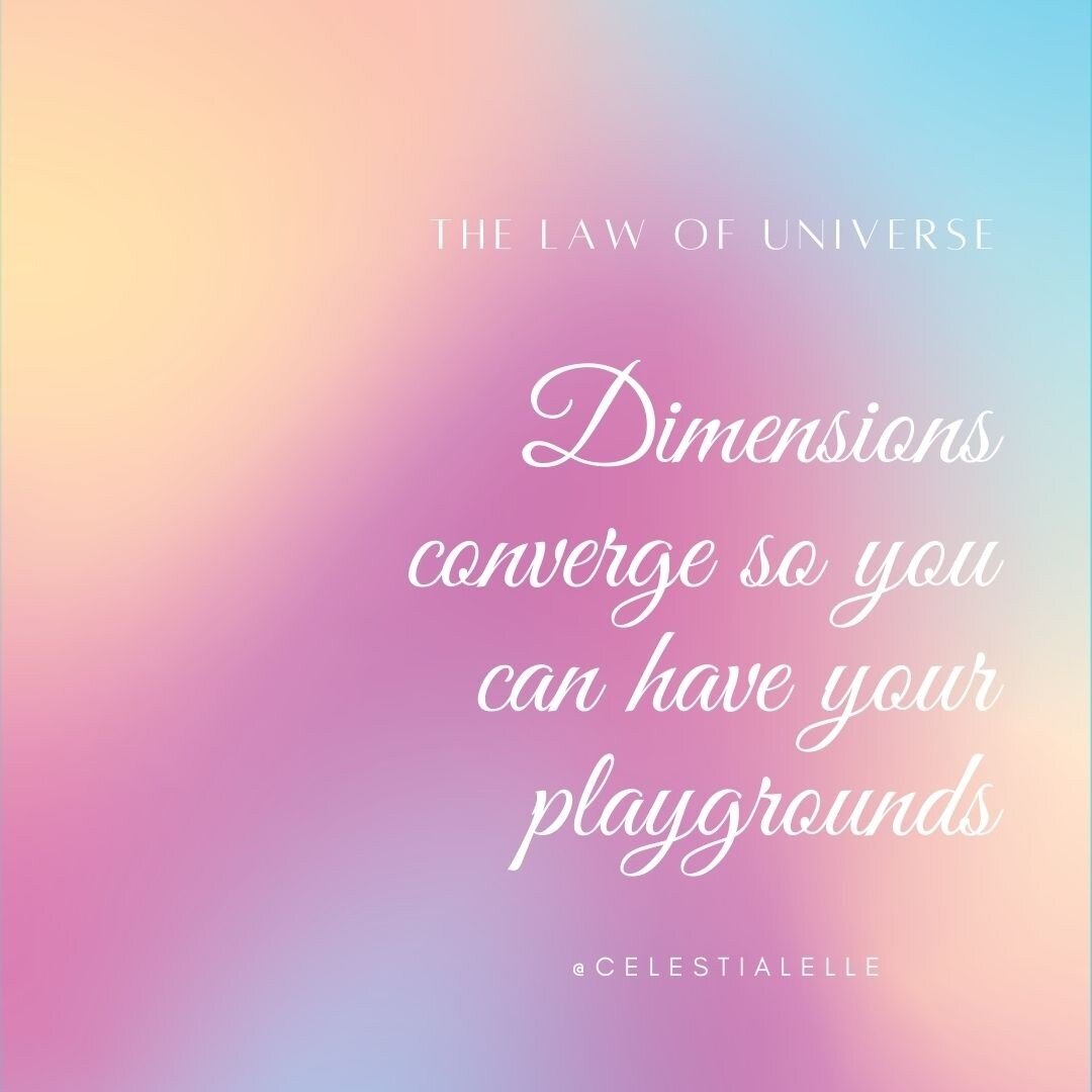 The Law of Universe that is primary to all existence speaks of dimensions. We are to play. Each dimension exists within our Creation as a separate construct. It's a known fact even by us. We have science that can prove it. I. #lawsofuniverse #creatio