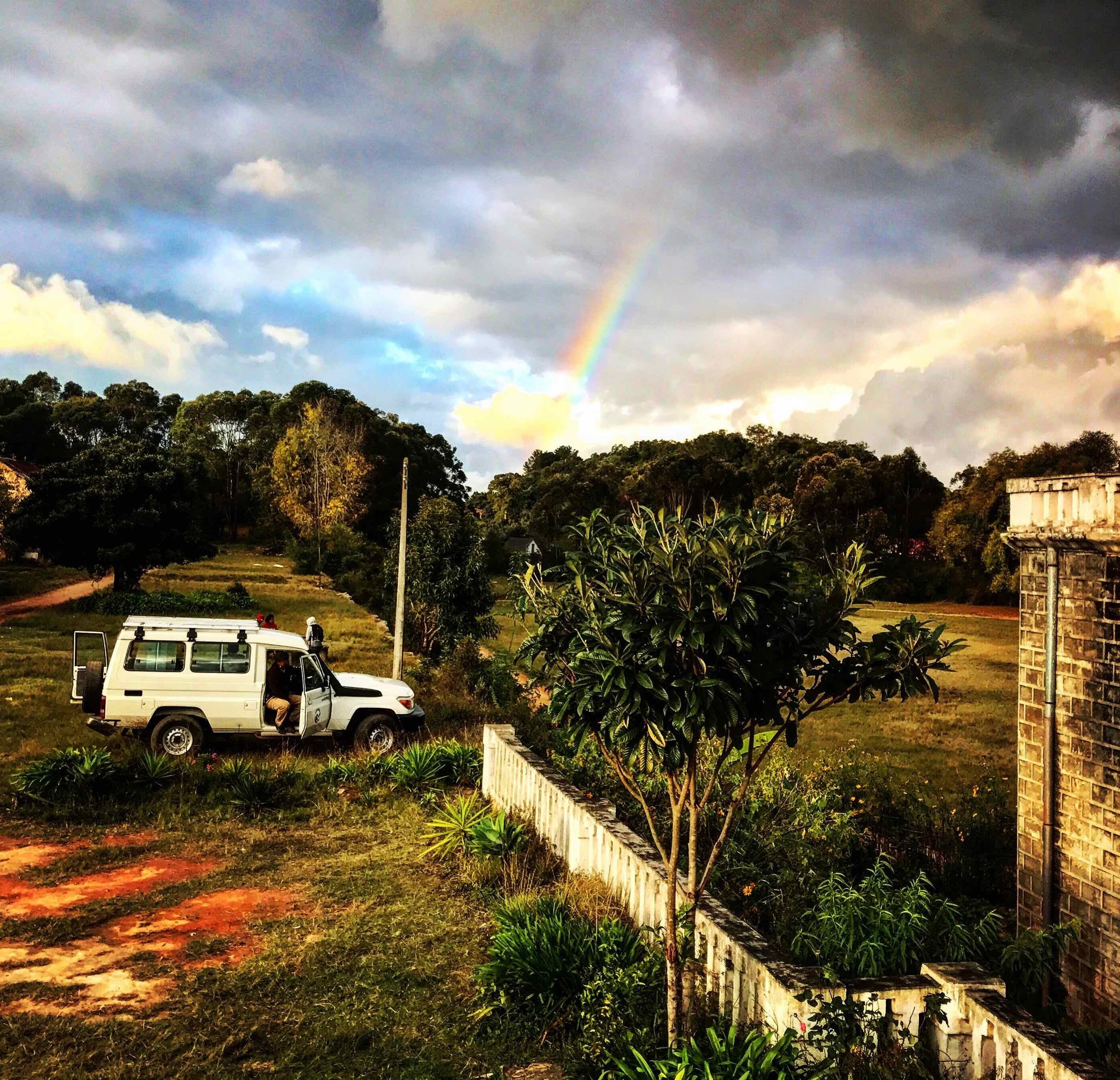 A rainbow after our first day of training at the Jean Laborde Learning Center in Montosua, Madagascar. 