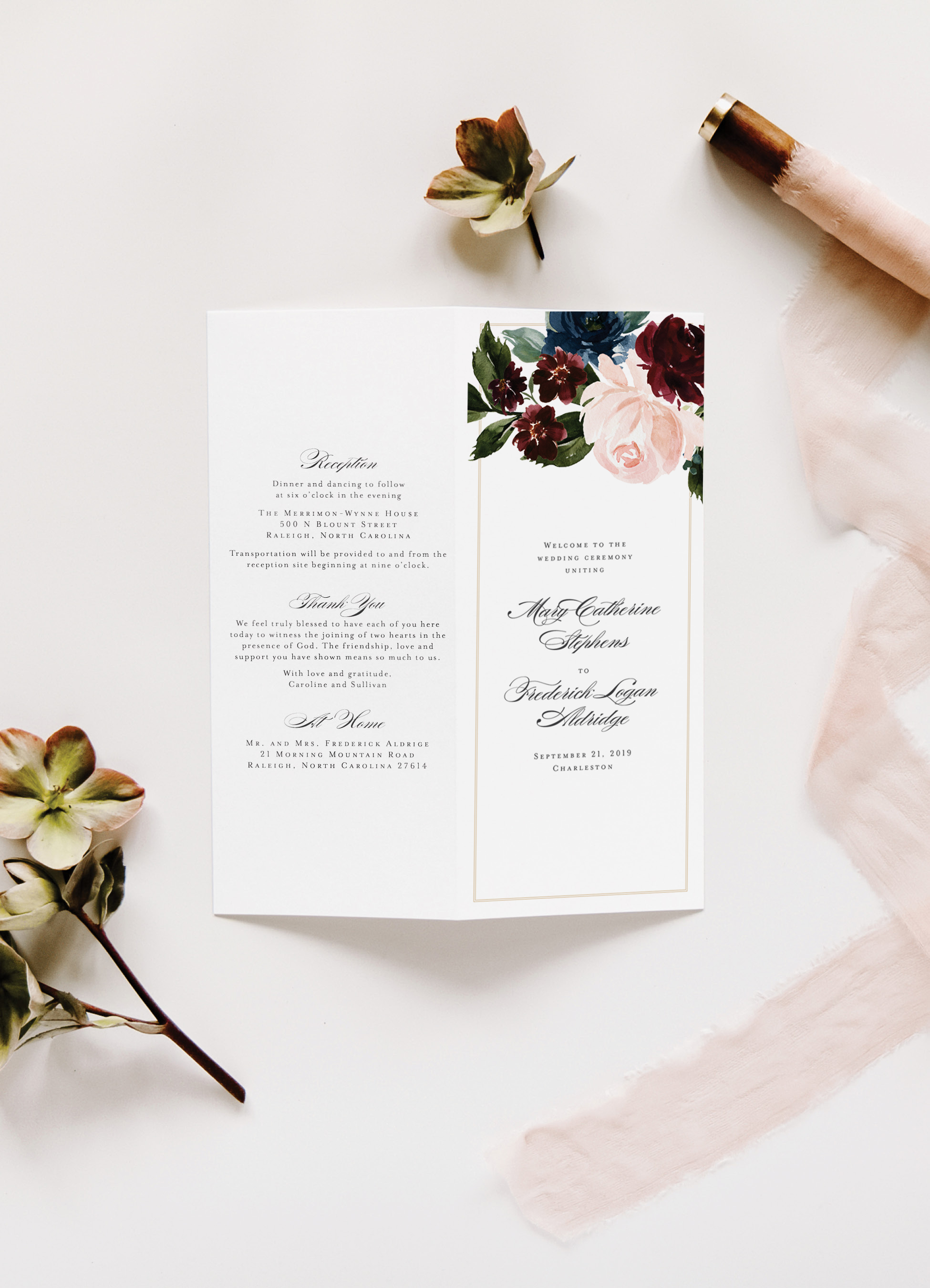 Elegant Wedding Program