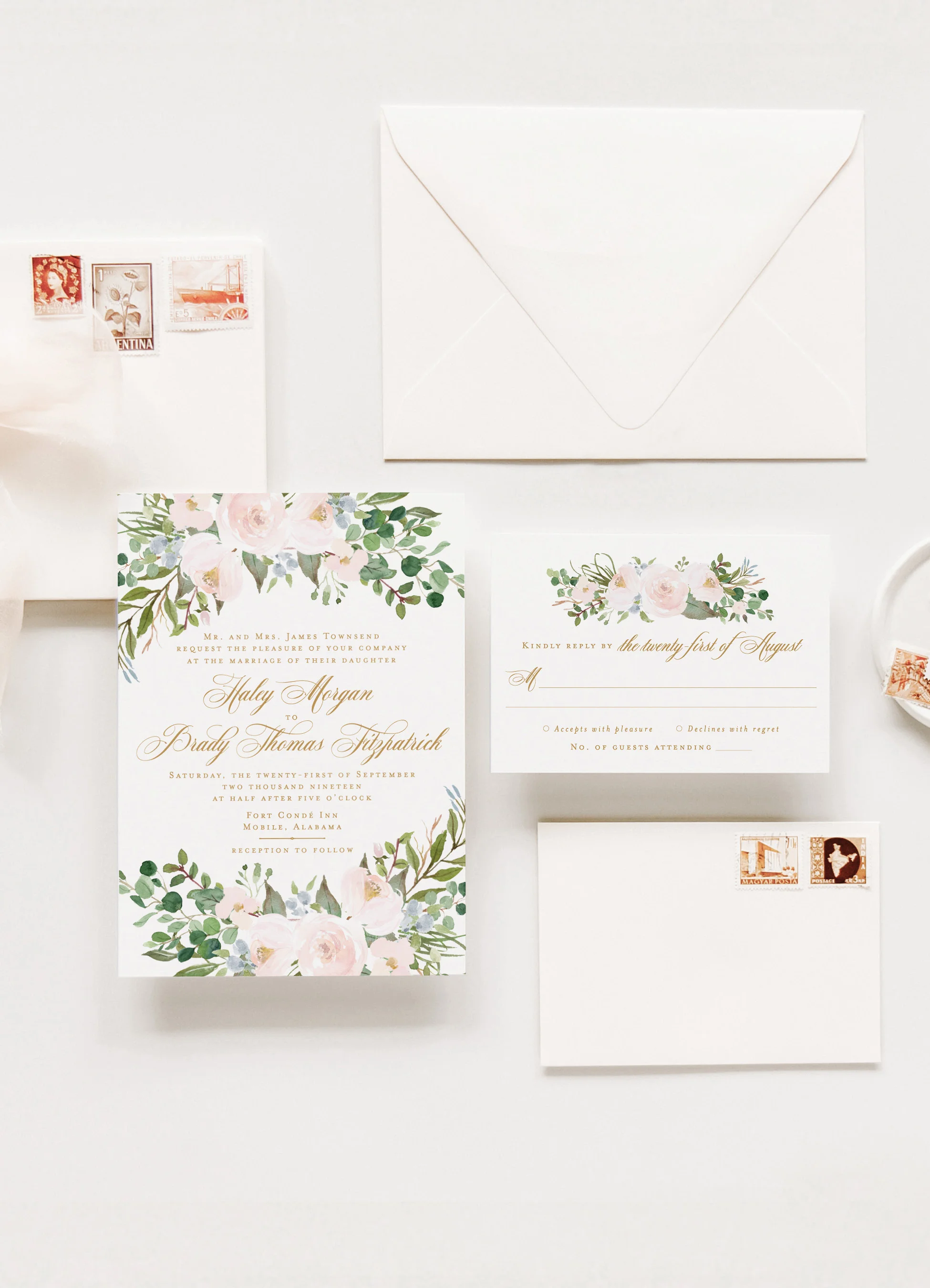 Watercolor Floral Wedding Invitations