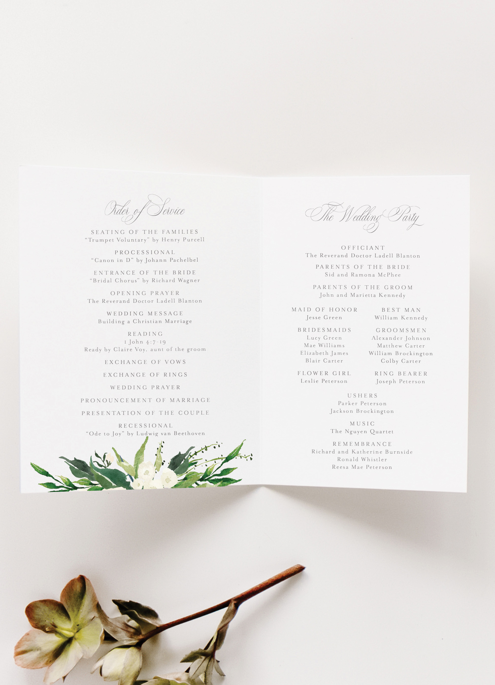 Wedding Programs Booklet