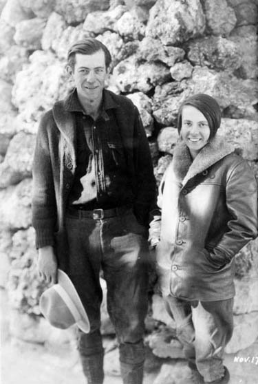 Glen and Bessie Hyde in the photo taken by Emory Kolb before they left to continue their trip through the Grand Canyon.