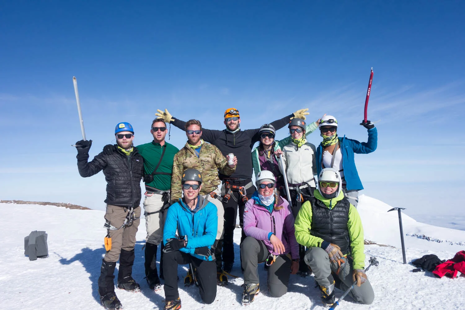The Summit Team and a Rainier Beer 