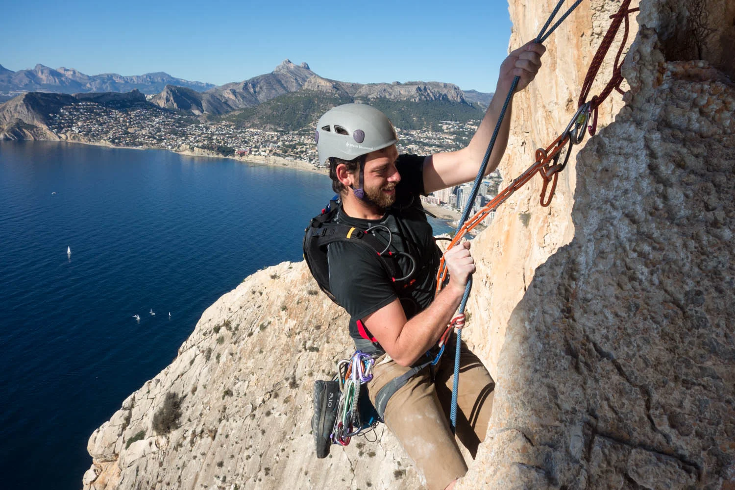 Robin beginning his rappel