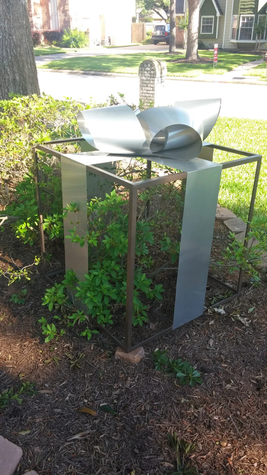 Cage, 2015, Steel Aluminum Paint, 36 x 36 x 36