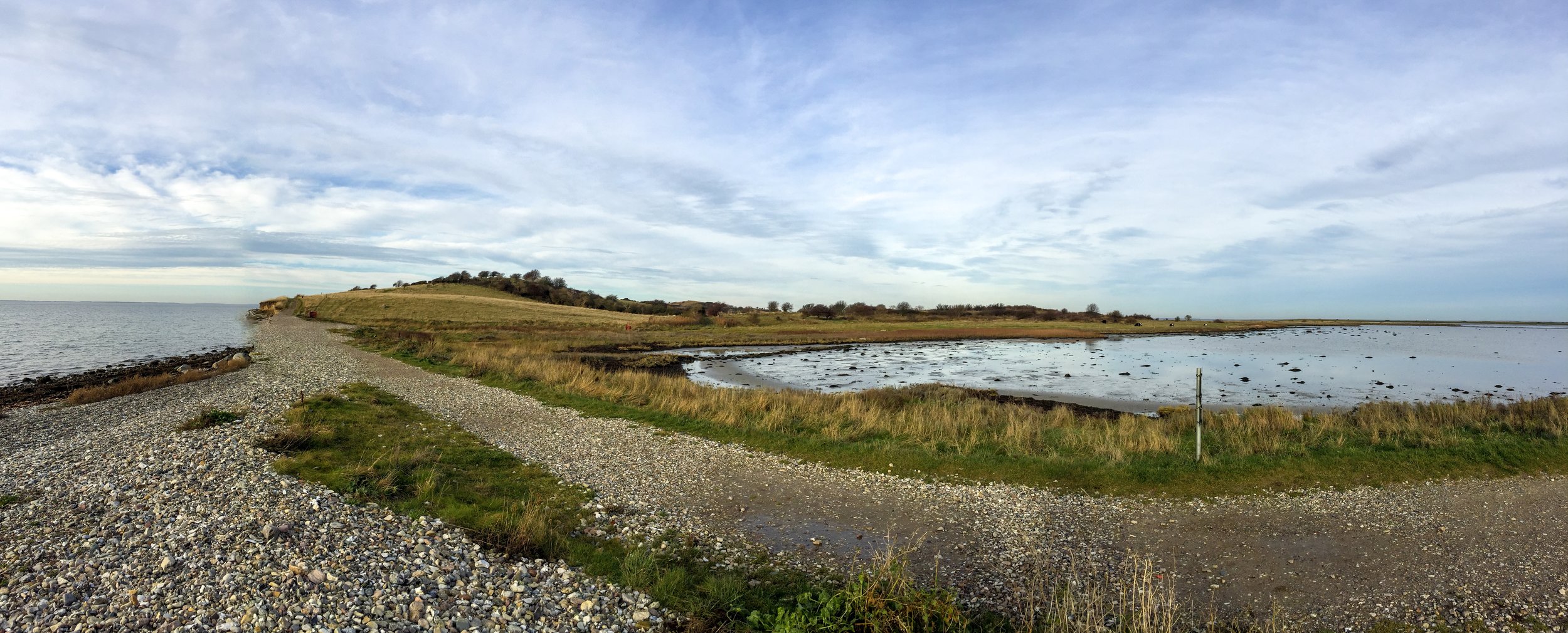 Panorama of the view from the parking lot at Fyns Hoved. iPhone 6 - Panorama.