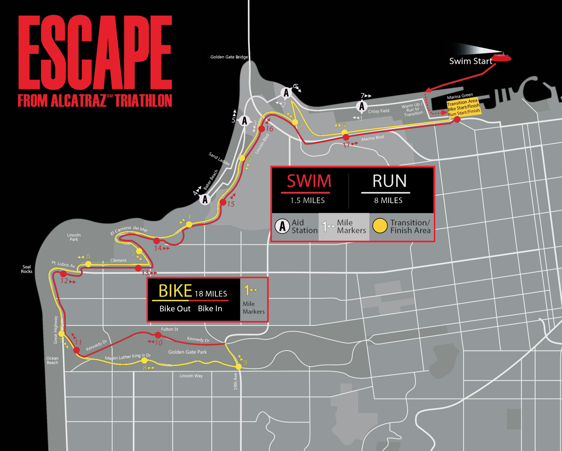 Map of the entire triathlon course