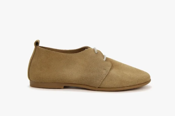 Zapato minimalista en piel para niños en marrón claro - Moomakbrand