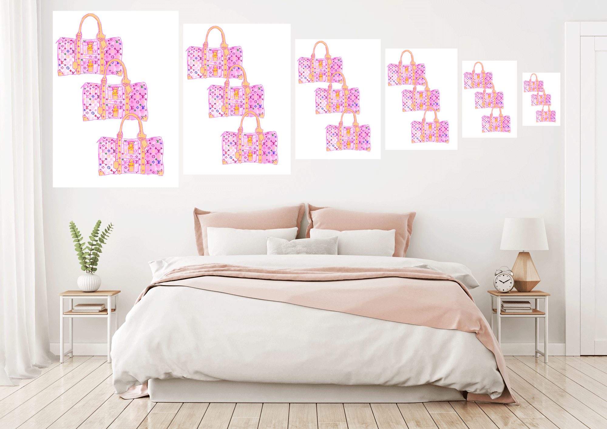 3 Louis Vuittons different print sizing.