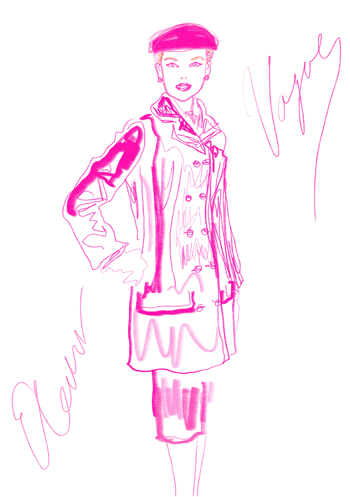 Vogue 1 pink fashion art print by Eleanor Stewart